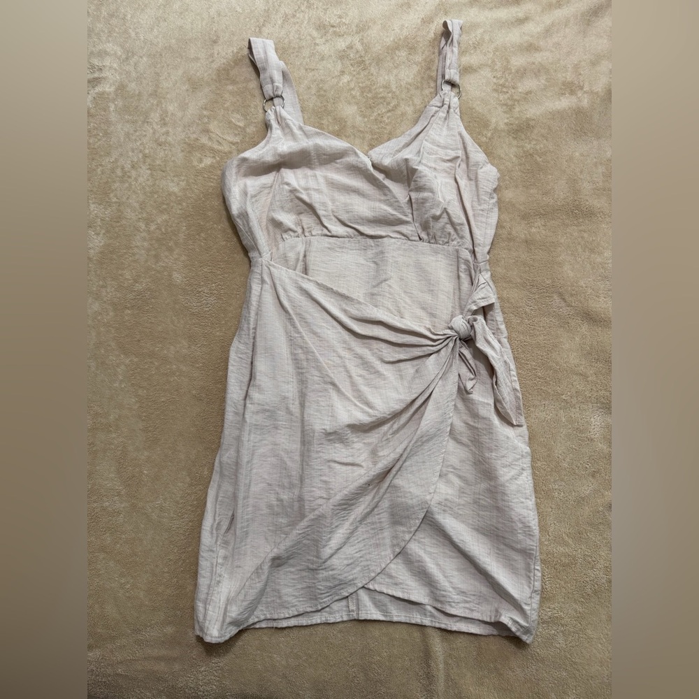 Blue Blush Asymmetrical Cream Dress